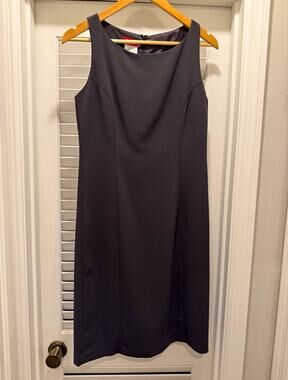 Vintage Esprit Y2K Dress 7/8 Charcoal Gray Sleeveless Sheath Minimalist 90s